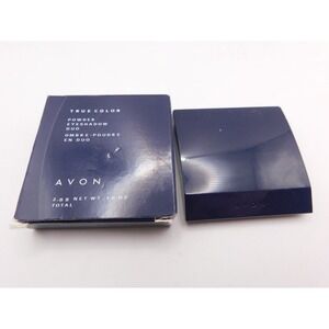 Avon True Color Powder Eye Shadow Duo Refined Navy White Diamond .1oz
